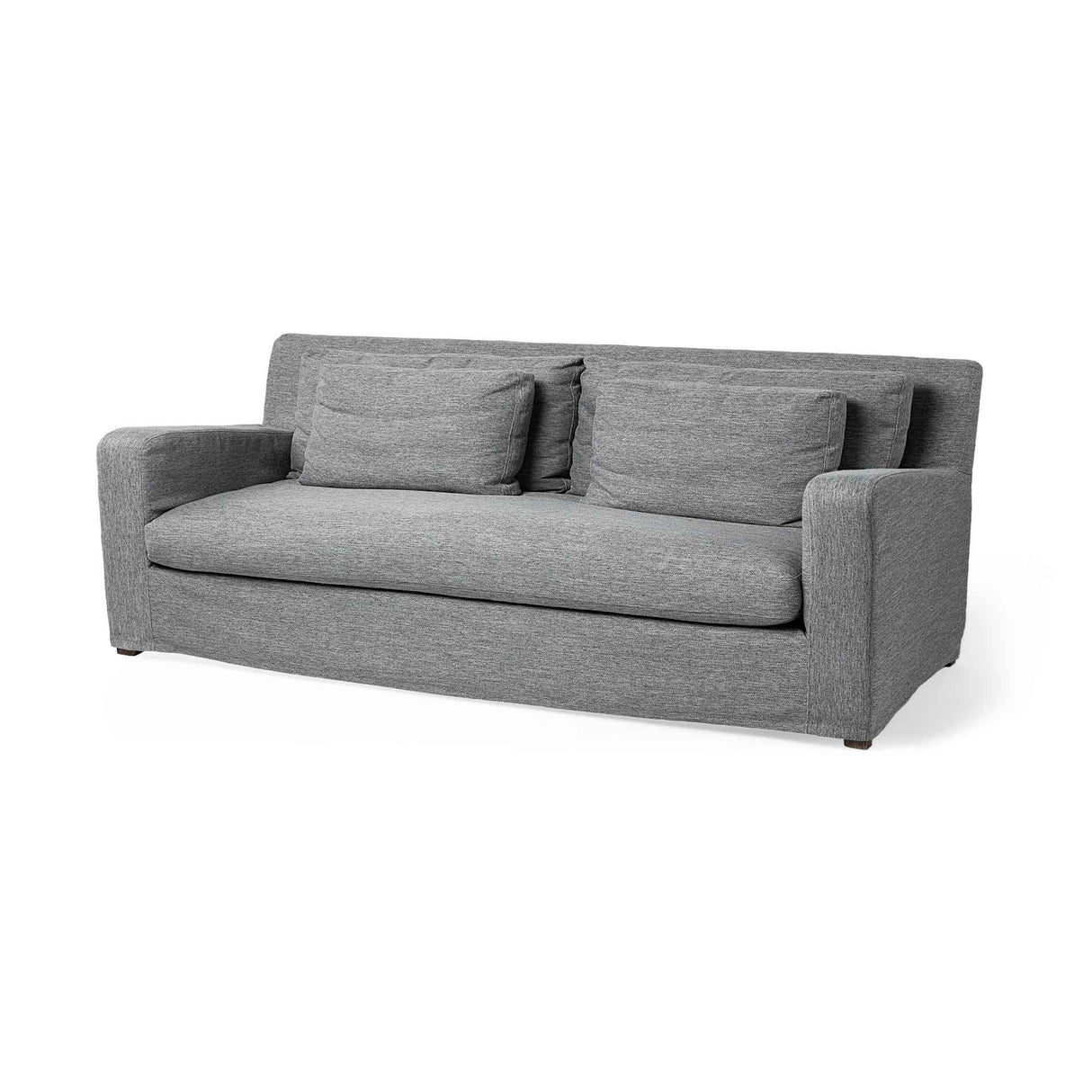 Denly II 92 Inch Slipcover Three Seater Sofa In Casterock Gray by Mercana at Eve Furniture