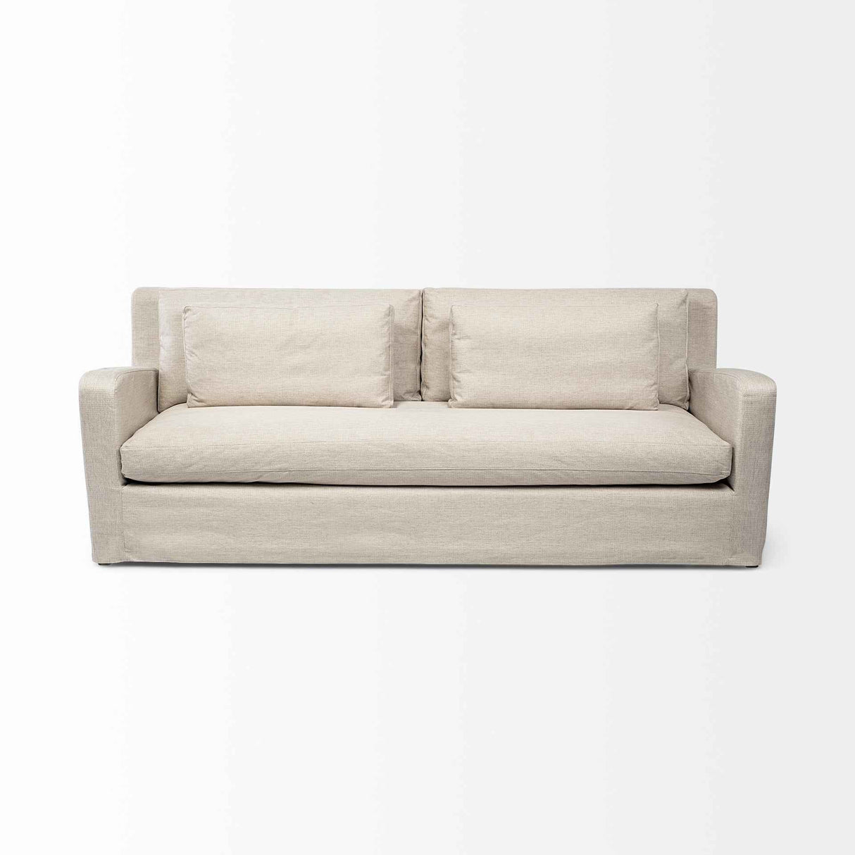 Denly II Beige Slipcover Three Seater Sofa by Mercana at Eve Furniture