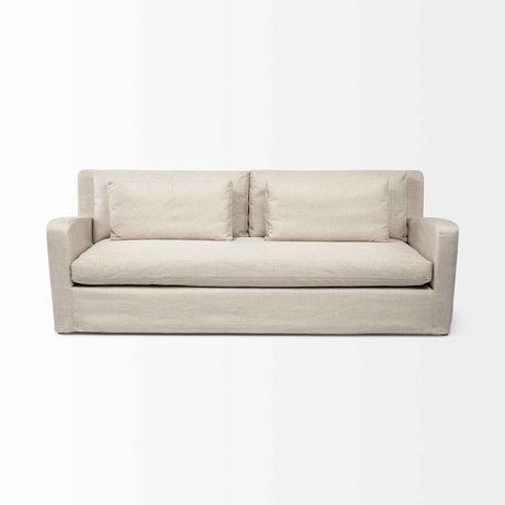 Denly II Beige Slipcover Three Seater Sofa by Mercana at Eve Furniture