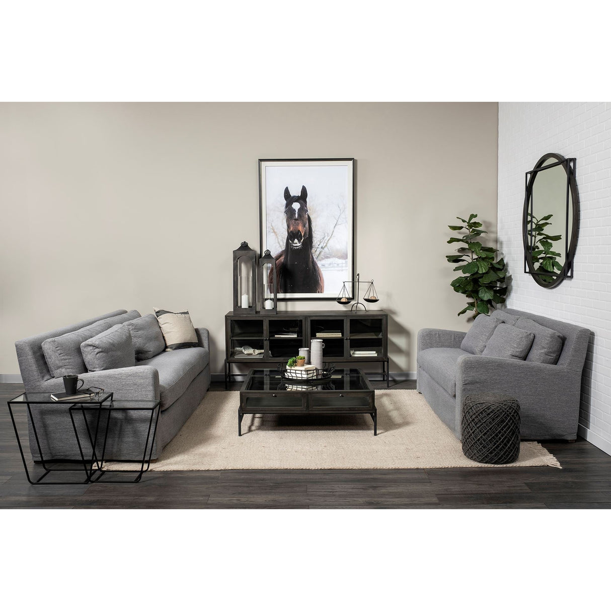 Denly II Casterock Gray Slipcover Three Seater Sofa by Mercana at Eve Furniture