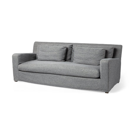 Denly II Casterock Gray Slipcover Three Seater Sofa by Mercana at Eve Furniture