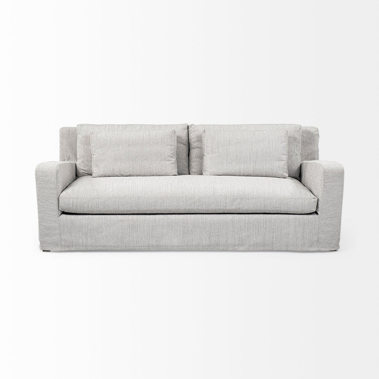 Denly II Frost Gray Slipcover Three Seater Sofa by Mercana at Eve Furniture