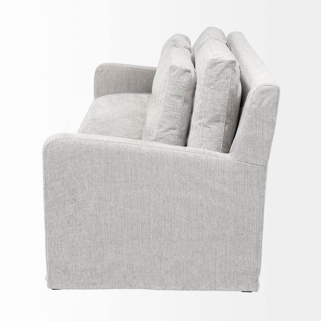 Denly II Frost Gray Slipcover Three Seater Sofa by Mercana at Eve Furniture