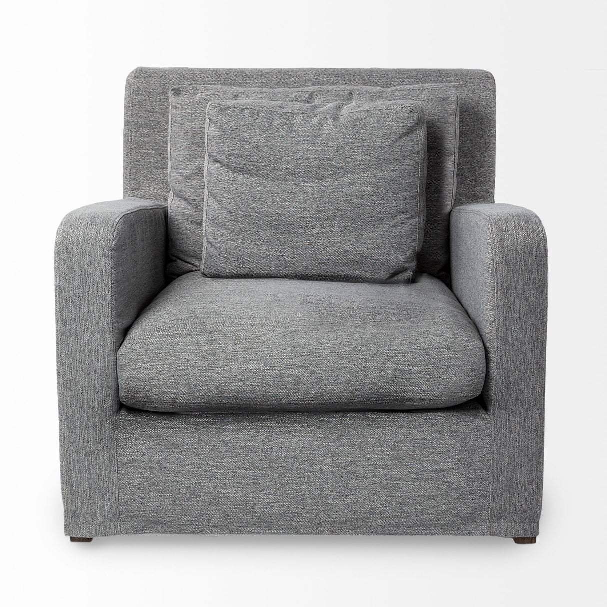 Denly III Castlerock Gray Slipcover Upholstered Arm Chair by Mercana at Eve Furniture