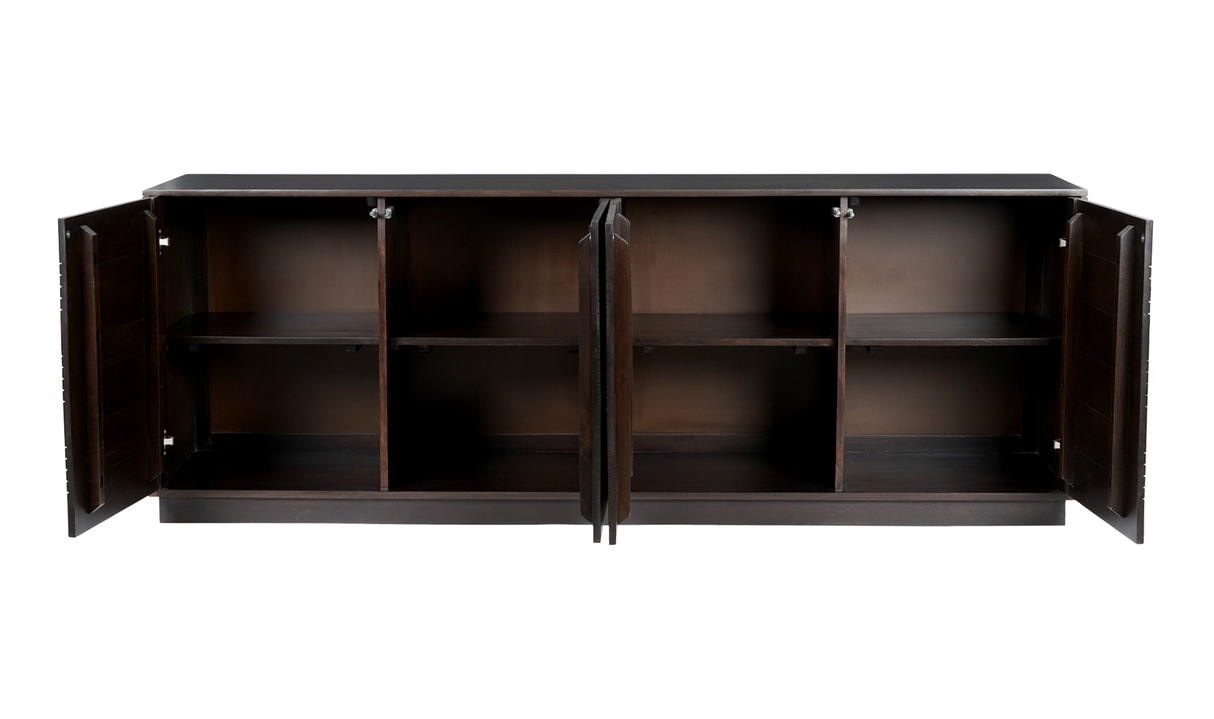 Denman 4 Door Sideboard - Dark Brown by Moe's Home at Eve Furniture