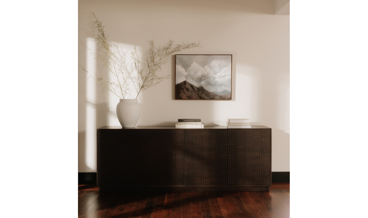 Denman 4 Door Sideboard - Dark Brown by Moe's Home at Eve Furniture