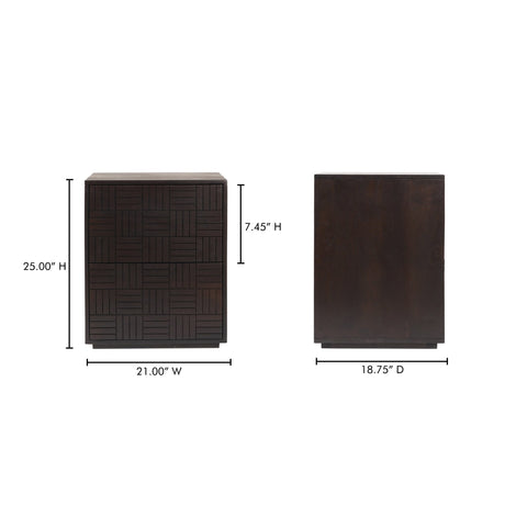 Denman Dark Brown Nightstand by MOES at Eve Furniture