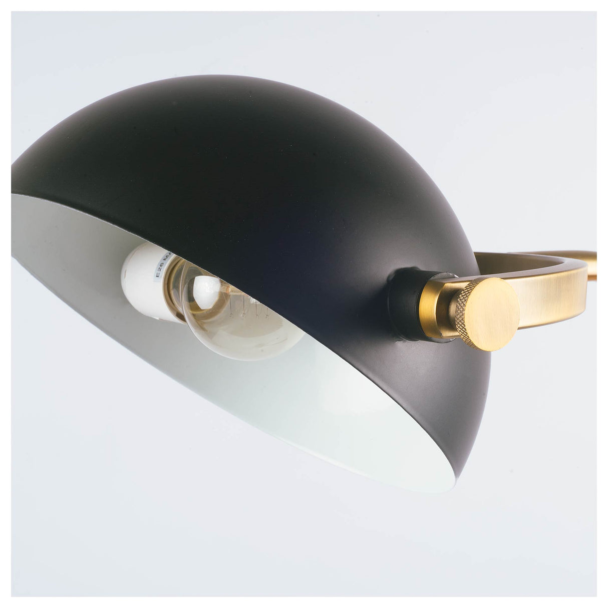 Denmark Black/Gold Concrete Base Metal Shade Floor Lamp by Mercana at Eve Furniture