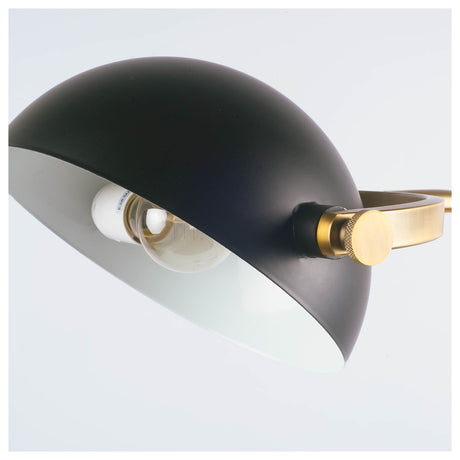 Denmark Black/Gold Concrete Base Metal Shade Floor Lamp by Mercana at Eve Furniture