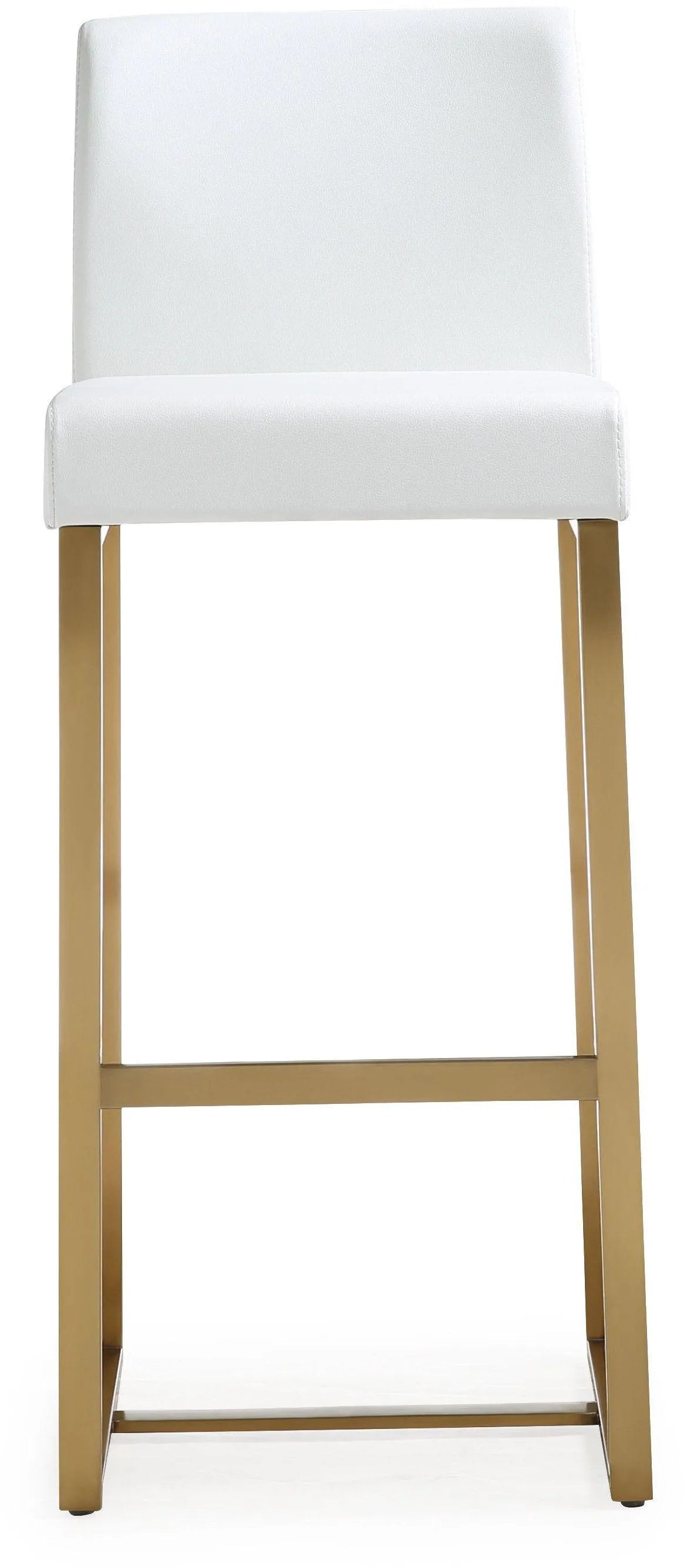 Denmark Performance Vegan Leather Stool with Gold Base - Set of 2 by TOV Furniture at Eve Furniture
