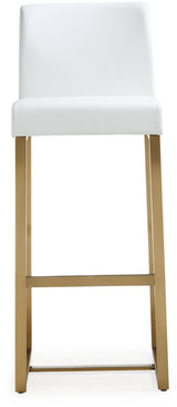 Denmark Performance Vegan Leather Stool with Gold Base - Set of 2 by TOV Furniture at Eve Furniture