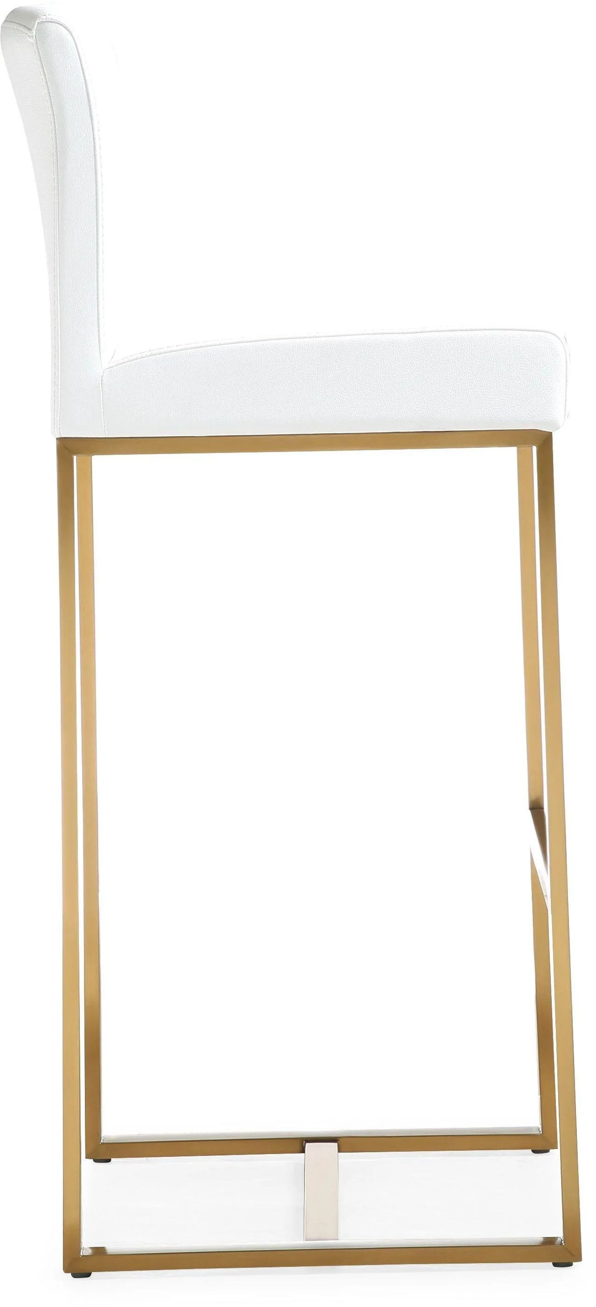 Denmark Performance Vegan Leather Stool with Gold Base - Set of 2 by TOV Furniture at Eve Furniture
