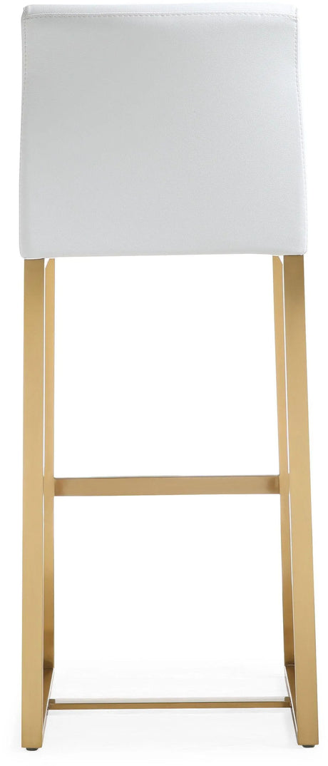 Denmark Performance Vegan Leather Stool with Gold Base - Set of 2 by TOV Furniture at Eve Furniture
