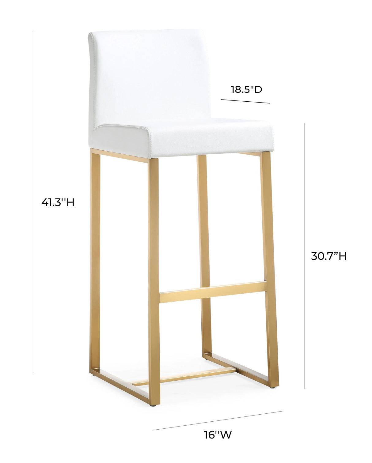 Denmark Performance Vegan Leather Stool with Gold Base - Set of 2 by TOV Furniture at Eve Furniture