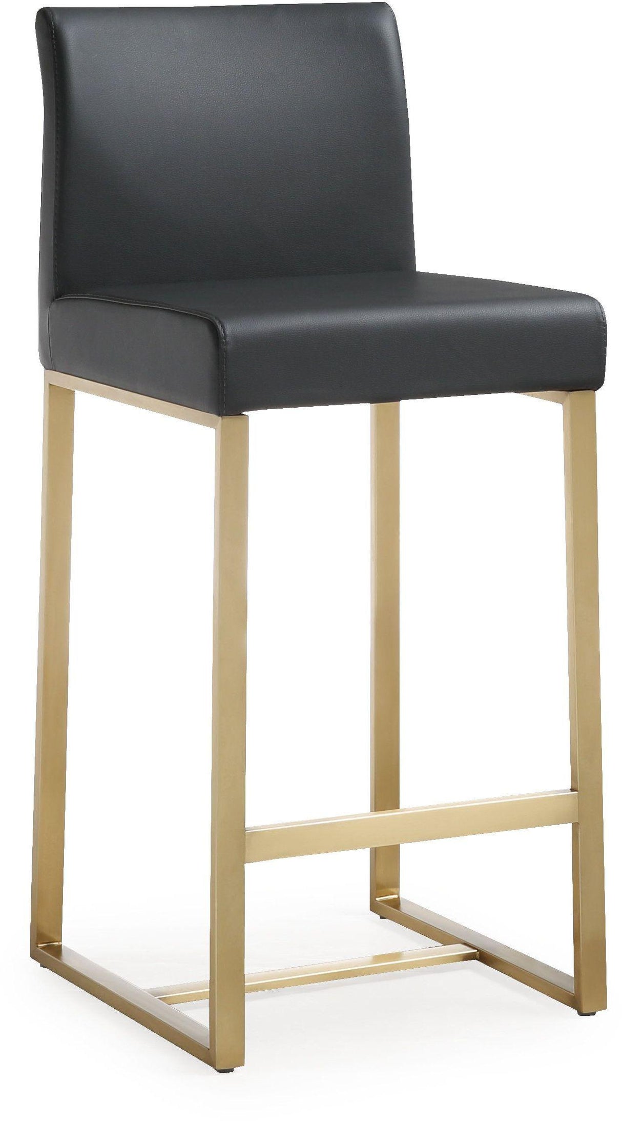 Denmark Performance Vegan Leather Stool with Gold Base - Set of 2 by TOV Furniture at Eve Furniture