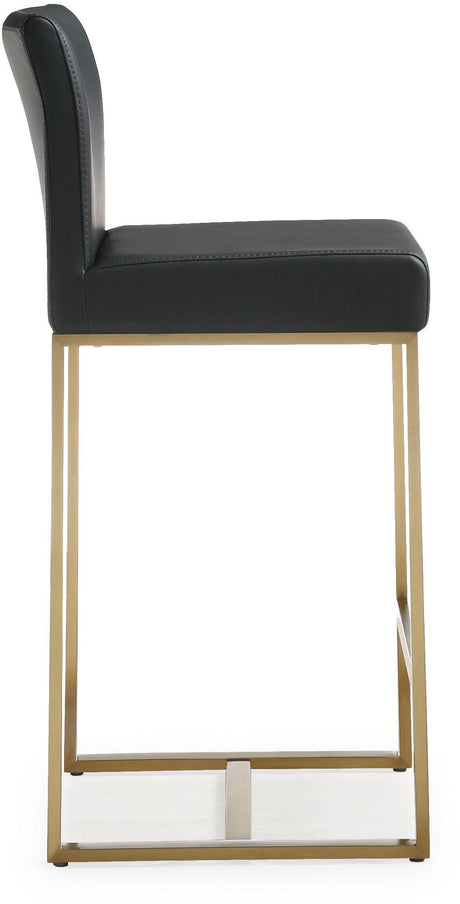 Denmark Performance Vegan Leather Stool with Gold Base - Set of 2 by TOV Furniture at Eve Furniture