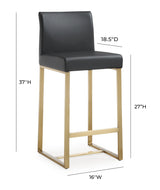 Denmark Performance Vegan Leather Stool with Gold Base - Set of 2 by TOV Furniture at Eve Furniture