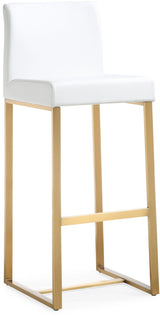 Denmark Performance Vegan Leather Stool with Gold Base - Set of 2 by TOV Furniture at Eve Furniture