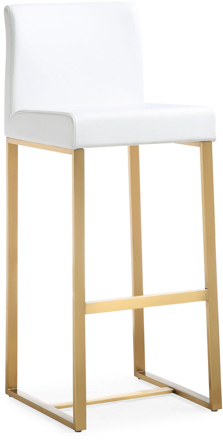 Denmark Performance Vegan Leather Stool with Gold Base - Set of 2 by TOV Furniture at Eve Furniture