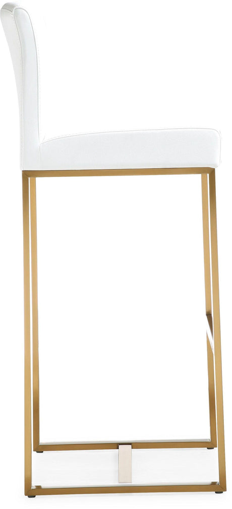 Denmark Performance Vegan Leather Stool with Gold Base - Set of 2 by TOV Furniture at Eve Furniture