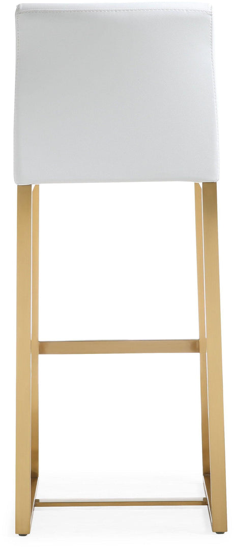 Denmark Performance Vegan Leather Stool with Gold Base - Set of 2 by TOV Furniture at Eve Furniture