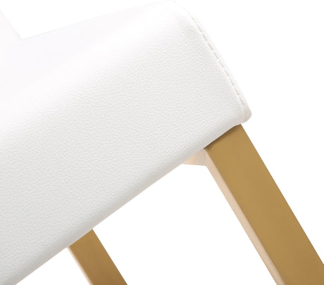 Denmark Performance Vegan Leather Stool with Gold Base - Set of 2 by TOV Furniture at Eve Furniture