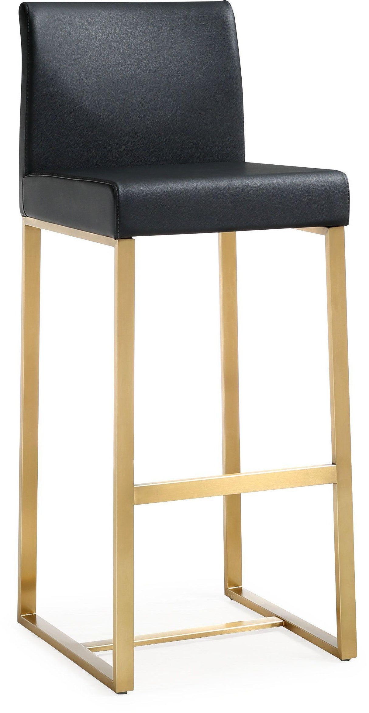 Denmark Performance Vegan Leather Stool with Gold Base - Set of 2 by TOV Furniture at Eve Furniture