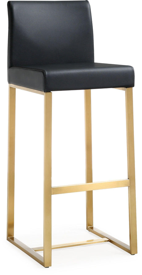 Denmark Performance Vegan Leather Stool with Gold Base - Set of 2 by TOV Furniture at Eve Furniture