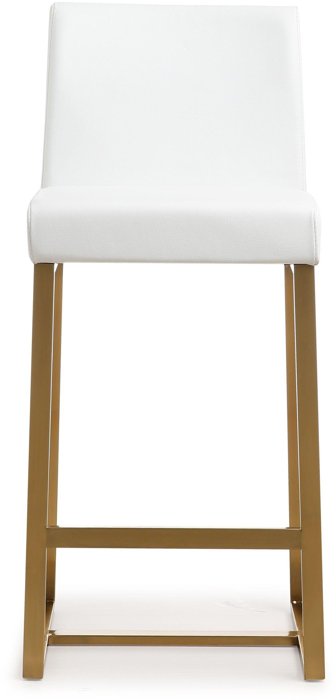 Denmark Performance Vegan Leather Stool with Gold Base - Set of 2 by TOV Furniture at Eve Furniture