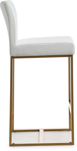 Denmark Performance Vegan Leather Stool with Gold Base - Set of 2 by TOV Furniture at Eve Furniture