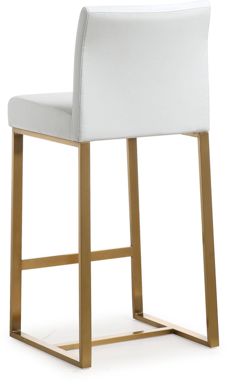 Denmark Performance Vegan Leather Stool with Gold Base - Set of 2 by TOV Furniture at Eve Furniture