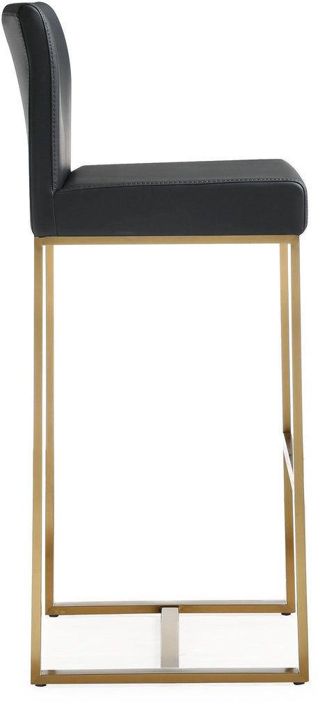Denmark Performance Vegan Leather Stool with Gold Base - Set of 2 by TOV Furniture at Eve Furniture