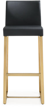 Denmark Performance Vegan Leather Stool with Gold Base - Set of 2 by TOV Furniture at Eve Furniture