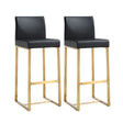 Denmark Performance Vegan Leather Stool with Gold Base - Set of 2 by TOV Furniture at Eve Furniture