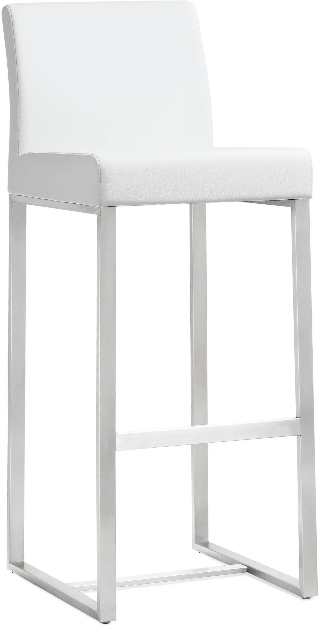Denmark Performance Vegan Leather Stool with Silver Base - Set of 2 by TOV Furniture at Eve Furniture