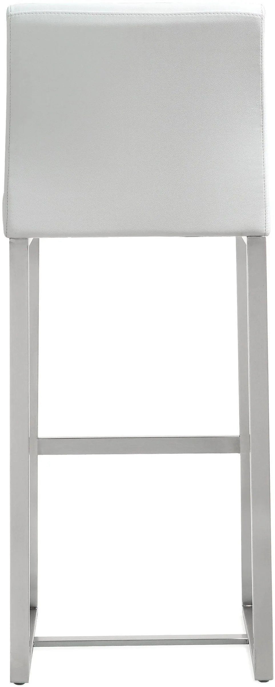 Denmark Performance Vegan Leather Stool with Silver Base - Set of 2 by TOV Furniture at Eve Furniture