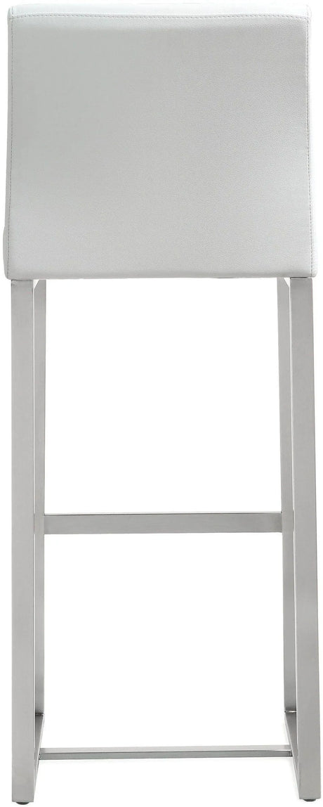 Denmark Performance Vegan Leather Stool with Silver Base - Set of 2 by TOV Furniture at Eve Furniture