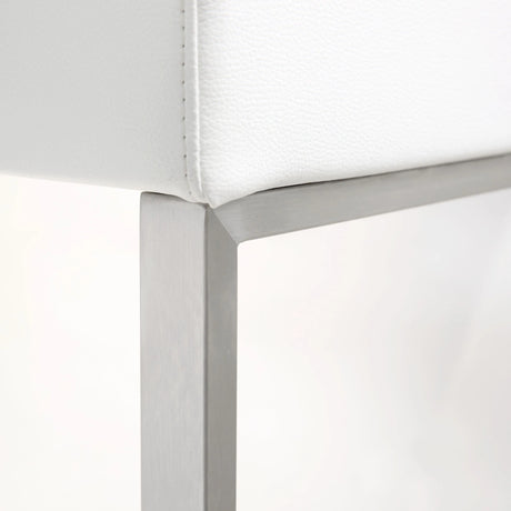 Denmark Performance Vegan Leather Stool with Silver Base - Set of 2 by TOV Furniture at Eve Furniture