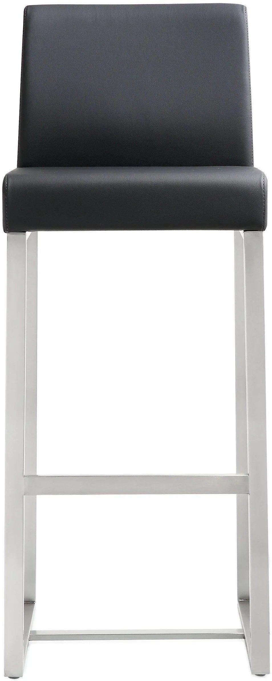 Denmark Performance Vegan Leather Stool with Silver Base - Set of 2 by TOV Furniture at Eve Furniture