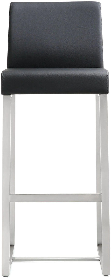 Denmark Performance Vegan Leather Stool with Silver Base - Set of 2 by TOV Furniture at Eve Furniture
