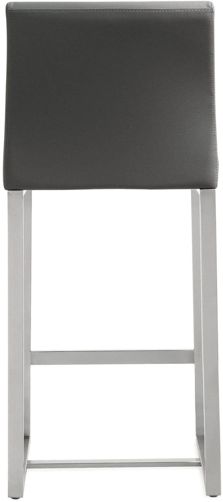 Denmark Performance Vegan Leather Stool with Silver Base - Set of 2 by TOV Furniture at Eve Furniture