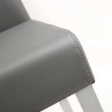 Denmark Performance Vegan Leather Stool with Silver Base - Set of 2 by TOV Furniture at Eve Furniture