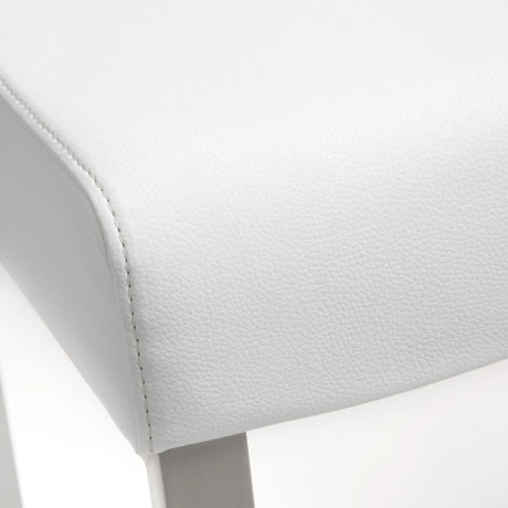 Denmark Performance Vegan Leather Stool with Silver Base - Set of 2 by TOV Furniture at Eve Furniture