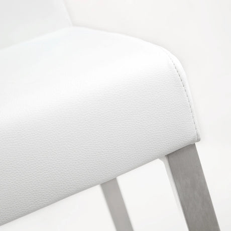 Denmark Performance Vegan Leather Stool with Silver Base - Set of 2 by TOV Furniture at Eve Furniture