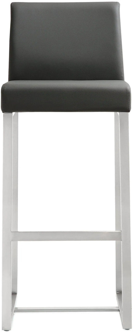 Denmark Performance Vegan Leather Stool with Silver Base - Set of 2 by TOV Furniture at Eve Furniture