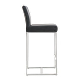 Denmark Performance Vegan Leather Stool with Silver Base - Set of 2 by TOV Furniture at Eve Furniture