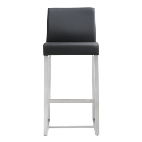 Denmark Performance Vegan Leather Stool with Silver Base - Set of 2 by TOV Furniture at Eve Furniture