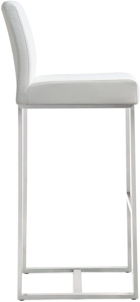 Denmark Performance Vegan Leather Stool with Silver Base - Set of 2 by TOV Furniture at Eve Furniture