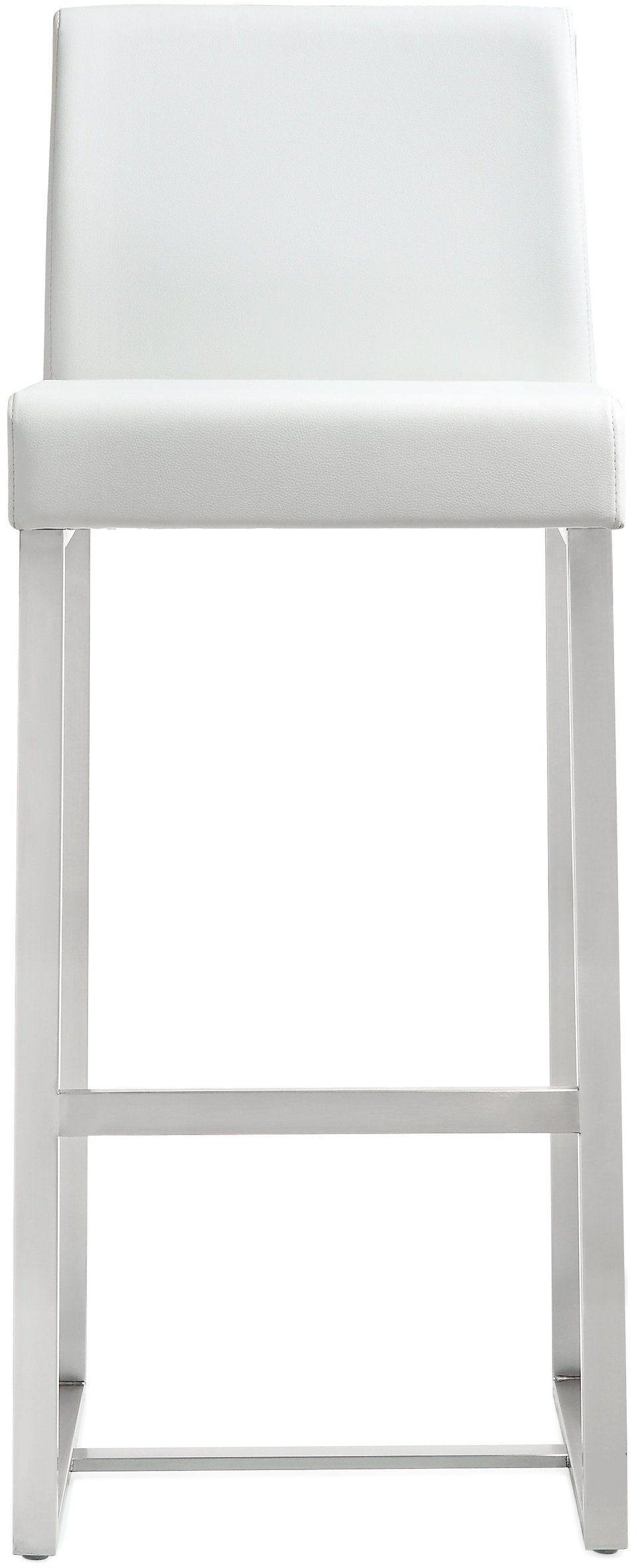 Denmark Performance Vegan Leather Stool with Silver Base - Set of 2 by TOV Furniture at Eve Furniture