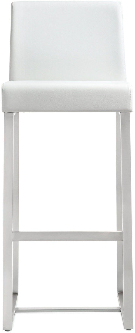 Denmark Performance Vegan Leather Stool with Silver Base - Set of 2 by TOV Furniture at Eve Furniture